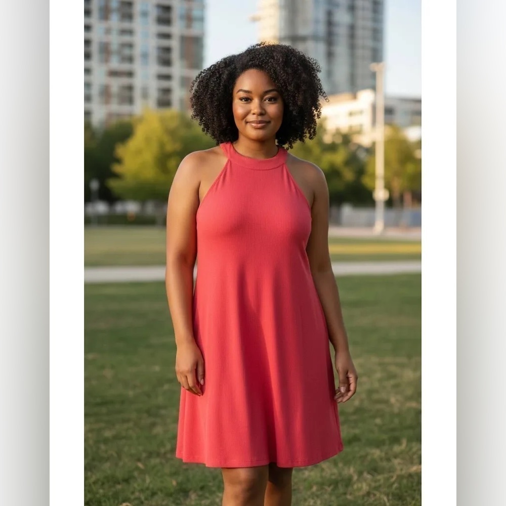 NWT Torrid Mini Rib Trapeze Dress American Beauty Red Swing Knee Length Size 3X - Picture 6 of 13